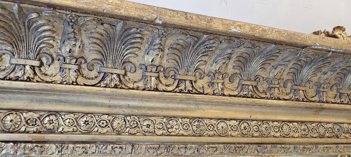 Rectangular Gilded Empire-style Mirror, 135 × 166 Cm-photo-3
