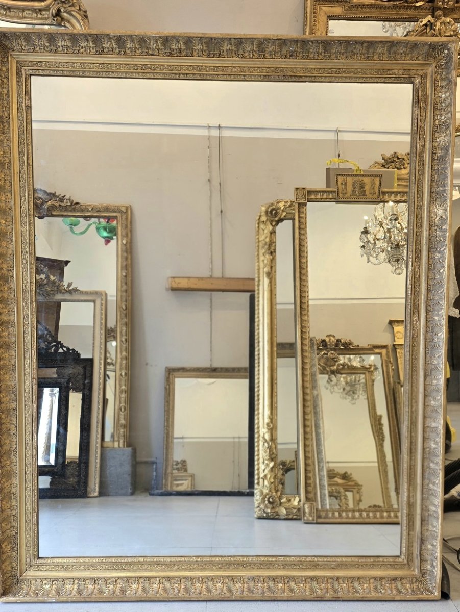 Rectangular Gilded Empire-style Mirror, 135 × 166 Cm