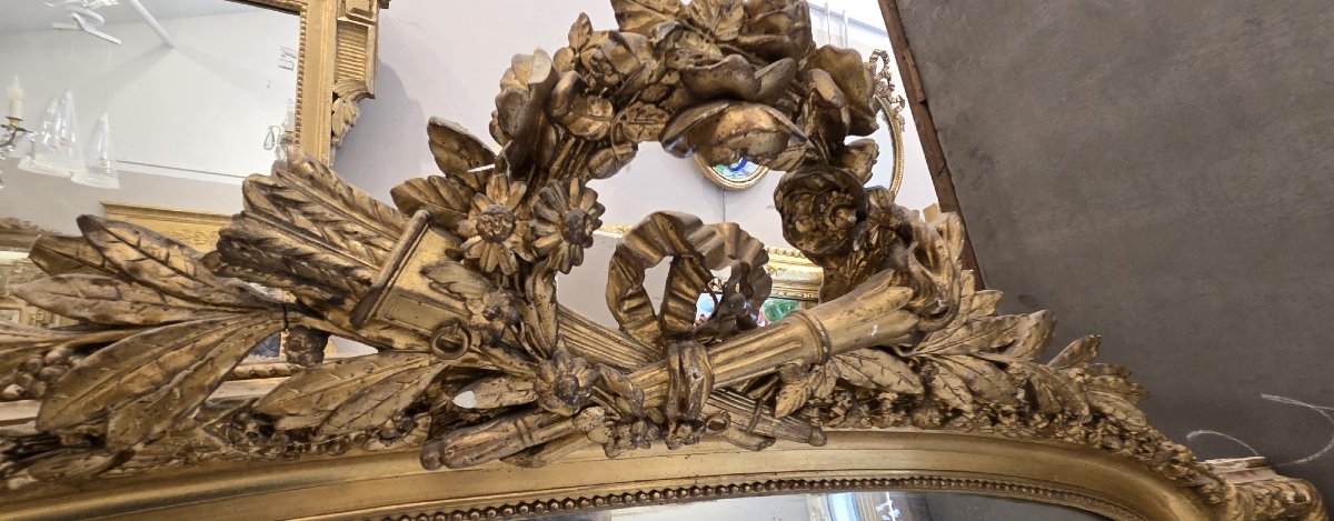 Miroir Napoléon III doré 120*158cm-photo-2