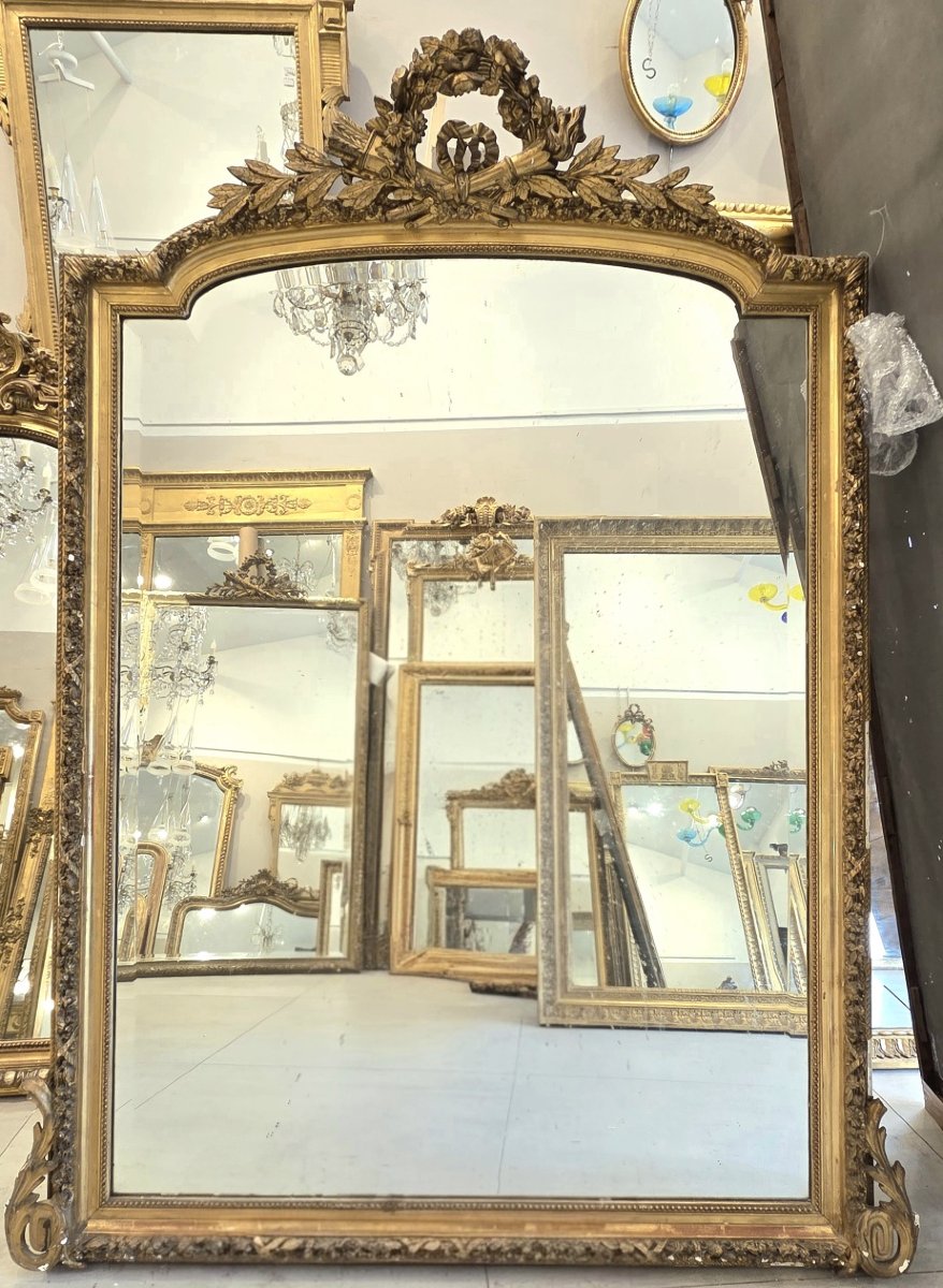 Miroir Napoléon III doré 120*158cm