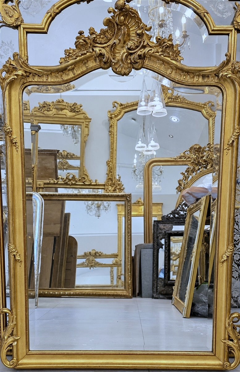 Antique Gilded Louis XV Mirror, 102 X 148 Cm