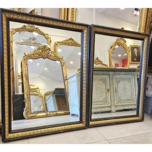 Paire De Miroirs Napoléon III  88*116cm