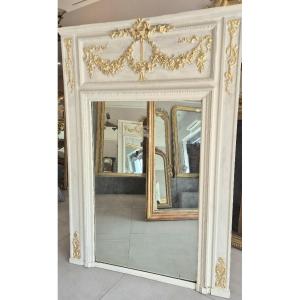 Miroir trumeau guirlandes noeud  Louis XVI glace de cheminée 120*175cm