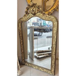  Napoleon III Gilded Mirror With Antique Carve