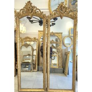 Paire de miroir Napoléon III mercure  76*224cm