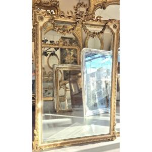 Louis XVI Mirror With Gold Leaf Garlands 118*180cm