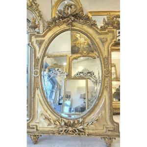 Miroir Napoléon  III  doré  110*170cm