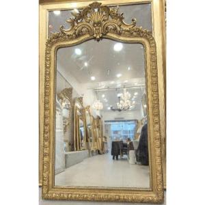 Miroir Napoléon III  coquille doré  110*172cm
