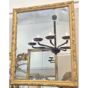 miroir Louis XIV doré glace ancienne 55*69 cm