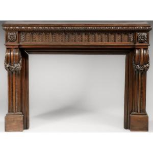 Napoleon III Style Fireplace In Molded Wood, 160cm
