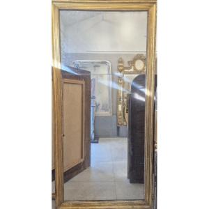 Glace Empire  époque ,  dorure feuilles d'or, glace au mercure,   97*202cm