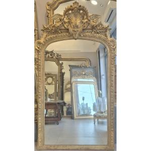 Miroir doré Napoleon III décor coquille 100*200 cm