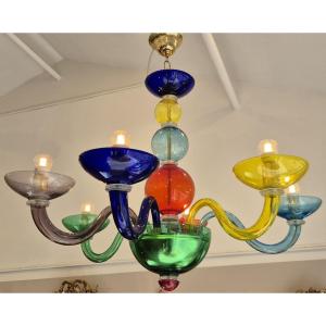 Lustre verre Murano couleurs 90*80 cm