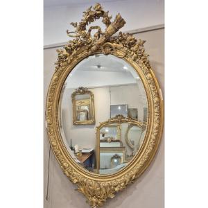 Miroir oval Napoléon III 80*125cm