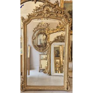 miroir doré coquille Napoleon III 110*176 cm