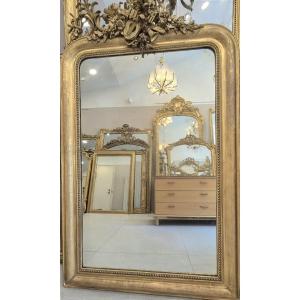 Antique Louis Philippe Mirror With Musical Cartouche, 90 X 150 Cm