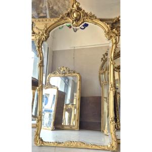 Miroir Louis XV d' apparat biseauté ancien 105*170cm