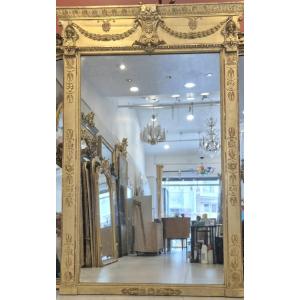 miroir trumeau empire glace ancienne 112*118 cm