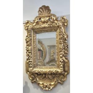 Antique Italian Baroque Gilded Mirror, 65 X 115 Cm