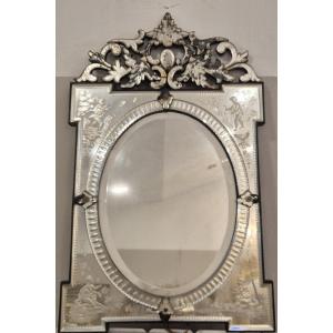 Miroir Venise 4 saisons ancien XIX siècles 40*65cm