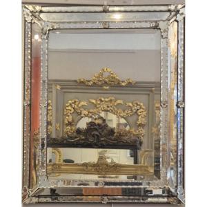 miroir verre de Venise glaces anciennes 67*80 cm
