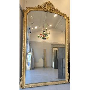 Grand miroir Napoléon III doré 170*280cm