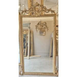 Grand Miroir Napoléon III doré époque 110*200cm
