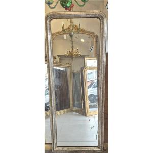 Miroir Louis Philippe feuilles d'argent 53*132cm