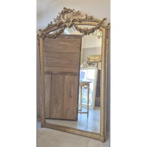 Miroir ancien Louis XVI doré 112*182cm