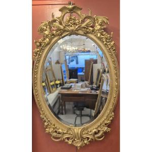 Oval Mirror From The Napoleon III Period 85 X 135 Cm