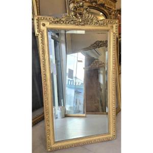 Antique Napoleon III Beveled Mirror, 90 X 153 Cm