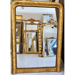 Miroir ancien Louis Philippe doré glace mercure 109*150cm
