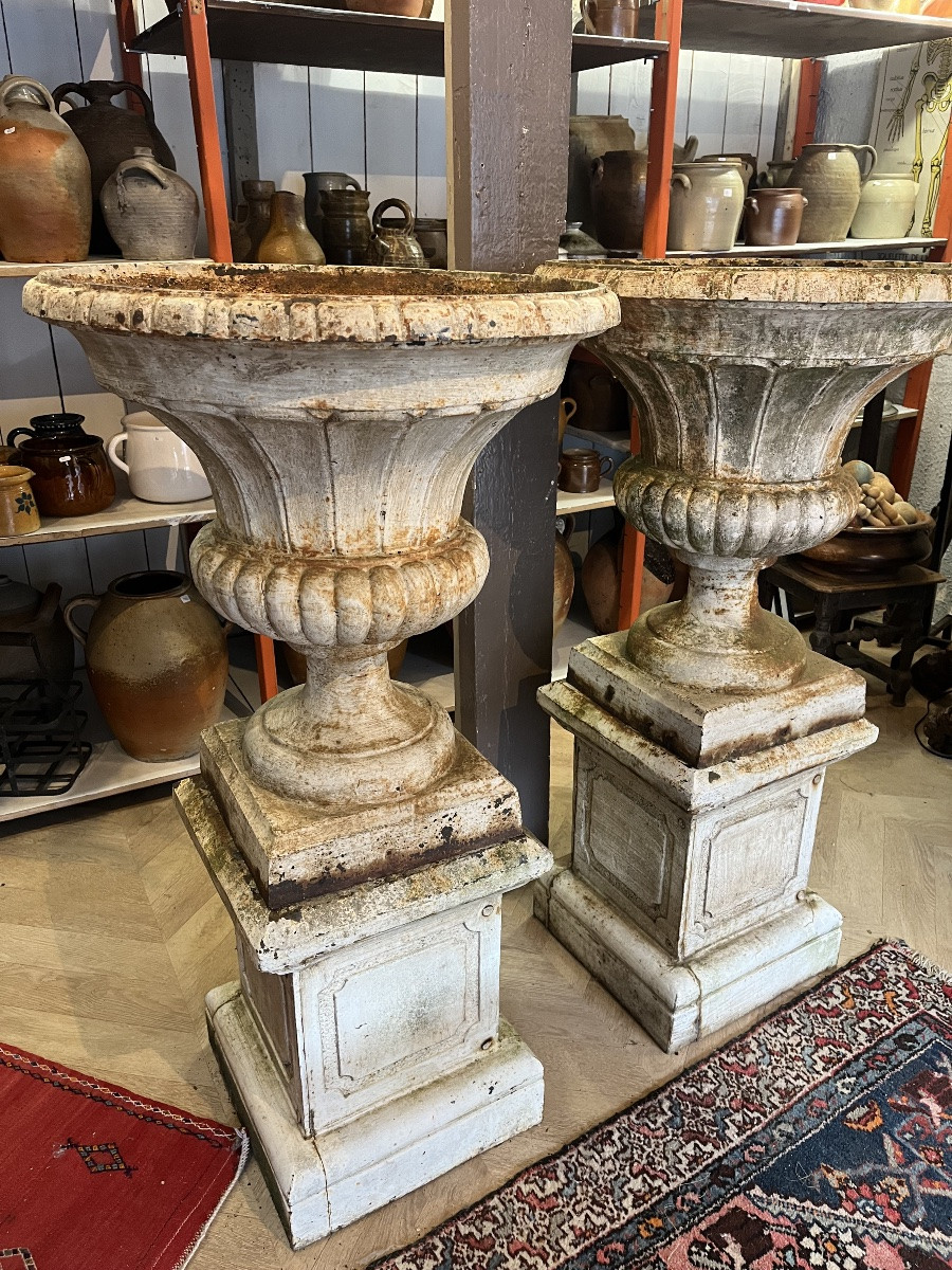 Important Pair Of Planters With Base-photo-3