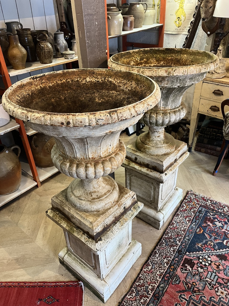 Important Pair Of Planters With Base-photo-4