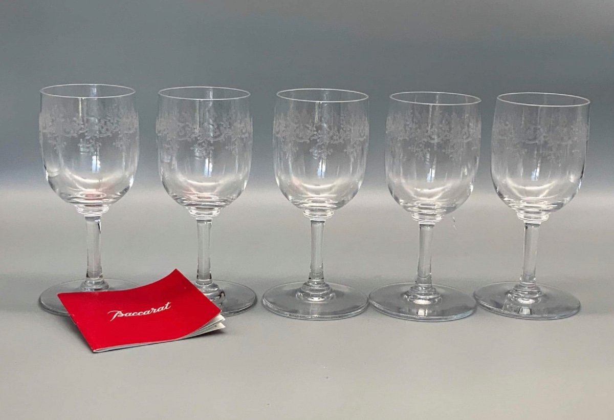 Baccarat 5 Verres à Vin Blanc Sévigné 