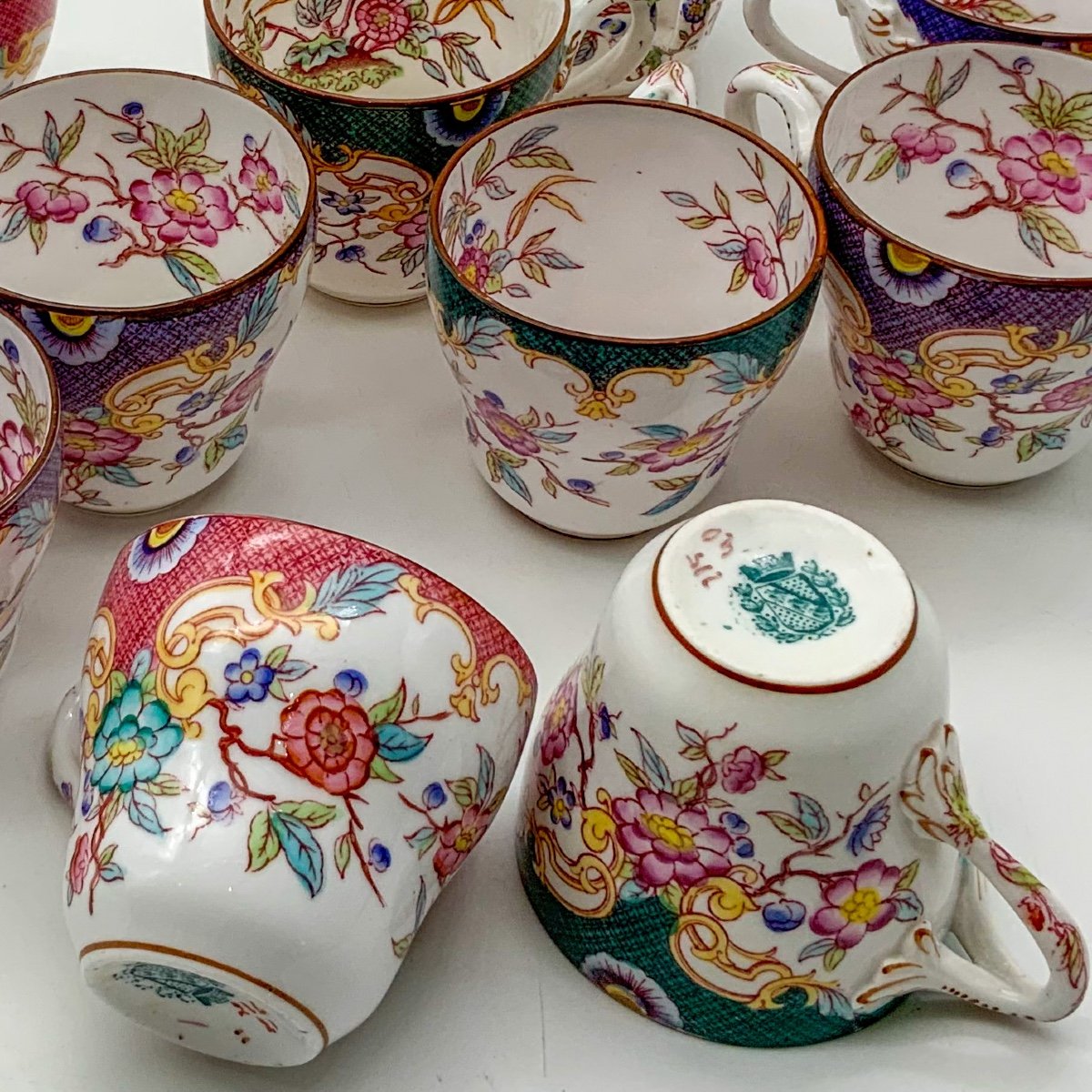 Sarreguemines 12 Minton Coffee Cups-photo-2