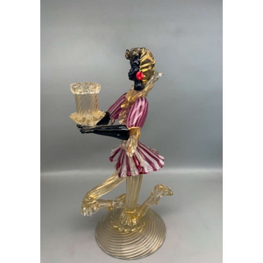 Murano Grand Bougeoir En Verre Soufflé -photo-3