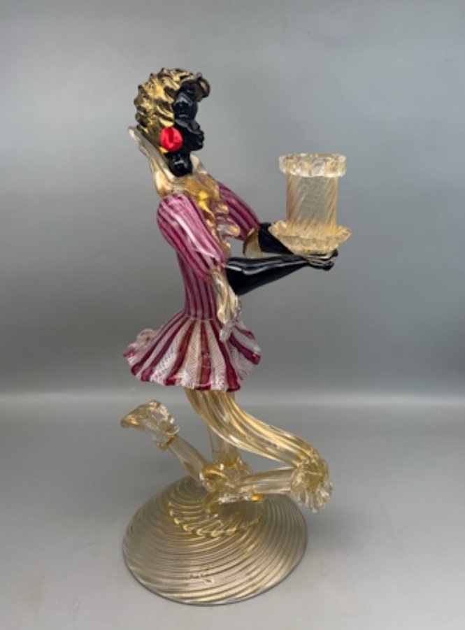 Murano Grand Bougeoir En Verre Soufflé 