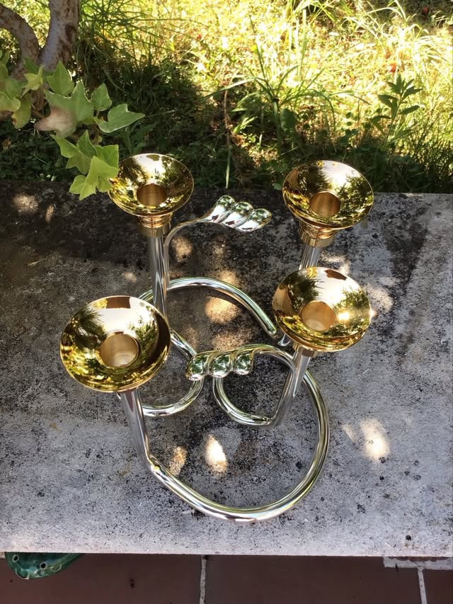 Pair Of Art Deco Vuillermet Candlesticks -photo-2