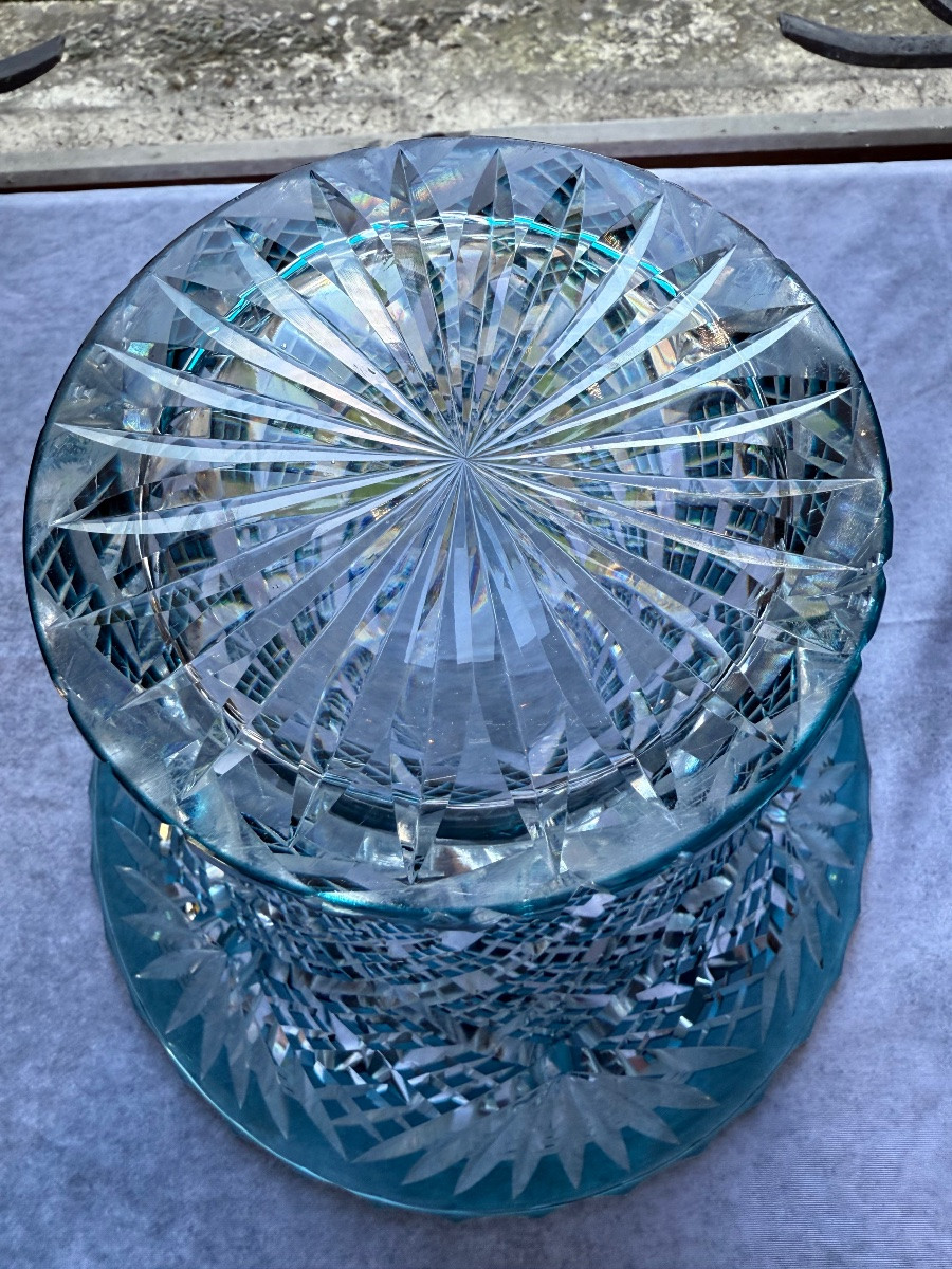 Blue Lined Crystal Vase  -photo-4