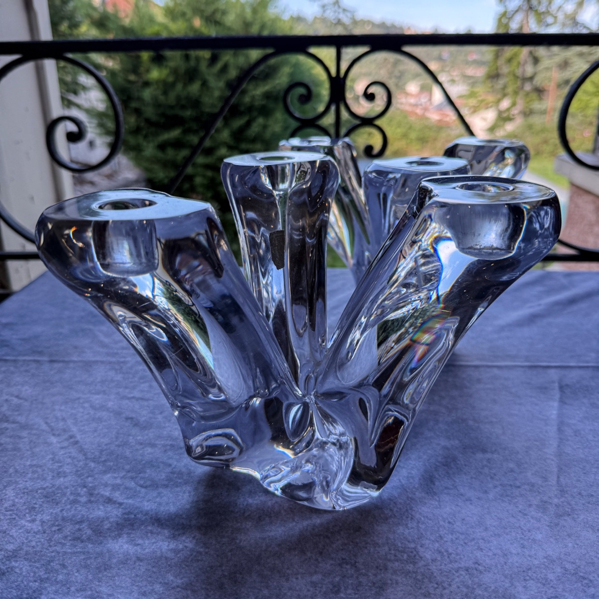 Pair Of Val Saint Lambert Candlesticks-photo-3