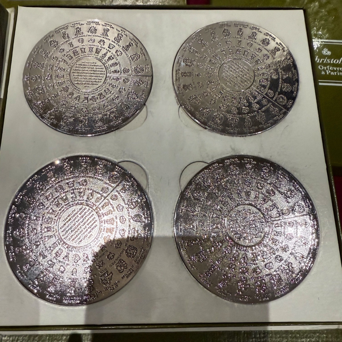 Christofle dessous de plat, dessous de carafes et sous verres Fermiers Généraux -photo-3