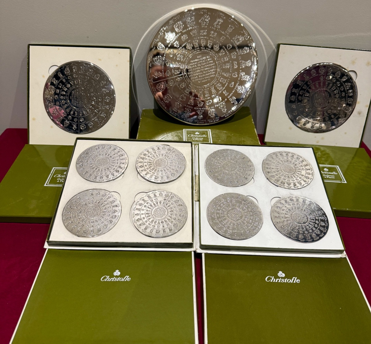 Christofle dessous de plat, dessous de carafes et sous verres Fermiers Généraux 