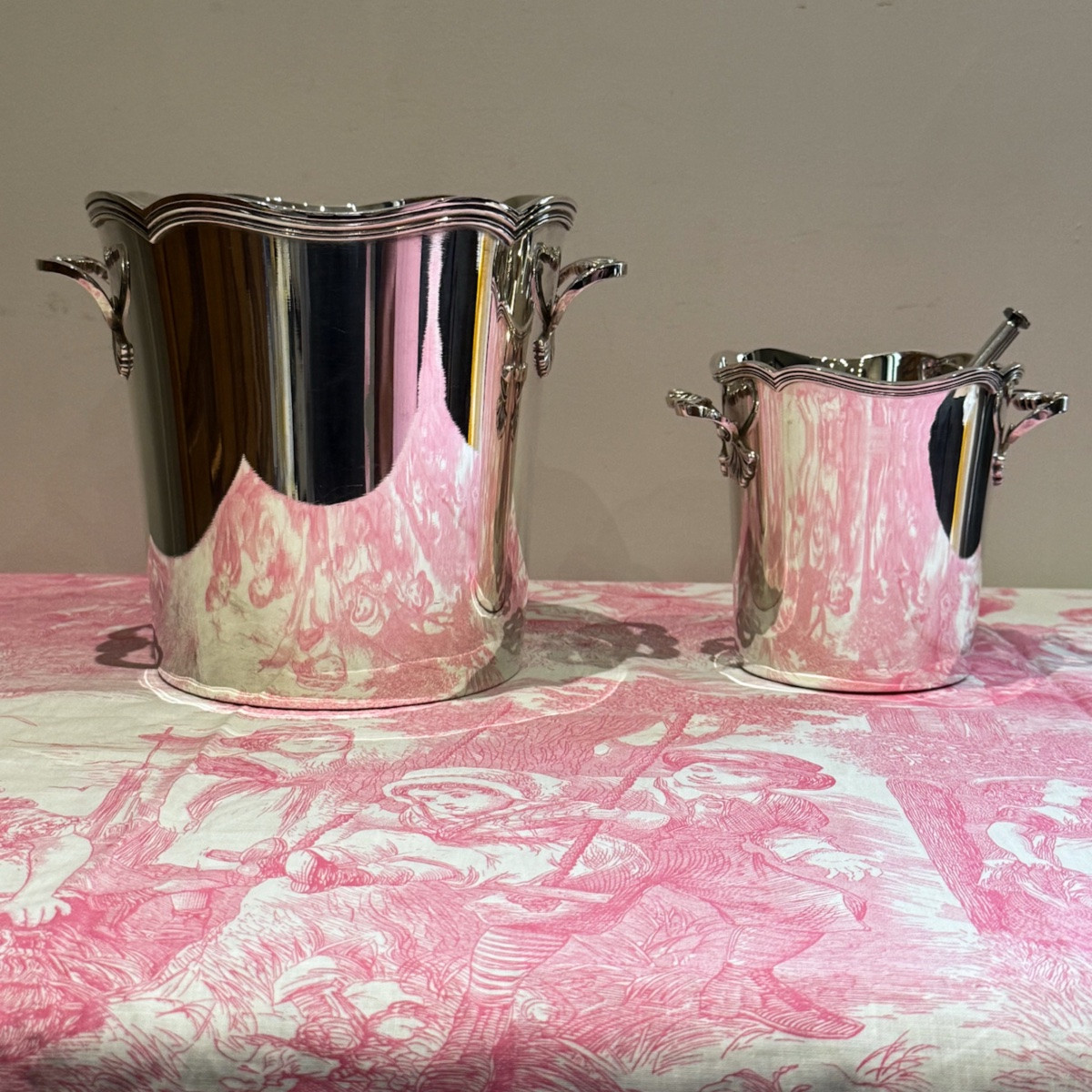 Champagne Bucket, Ice Bucket, Ice Tongs, Louis XV Style-photo-2