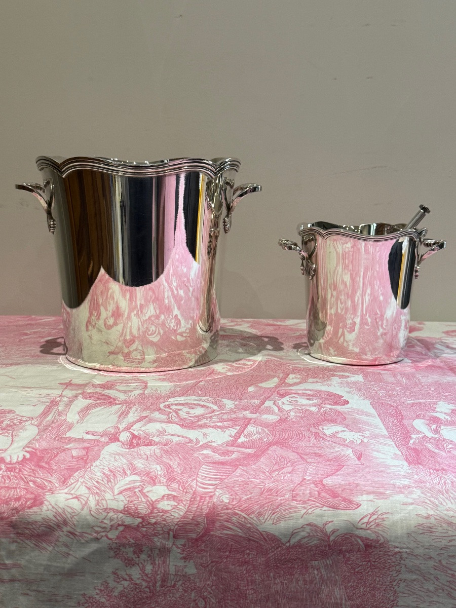 Champagne Bucket, Ice Bucket, Ice Tongs, Louis XV Style-photo-3