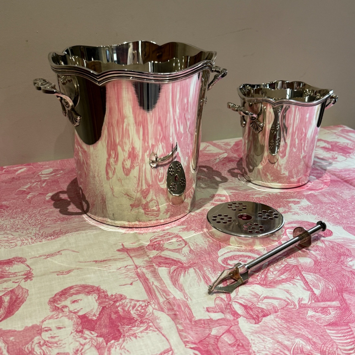 Champagne Bucket, Ice Bucket, Ice Tongs, Louis XV Style