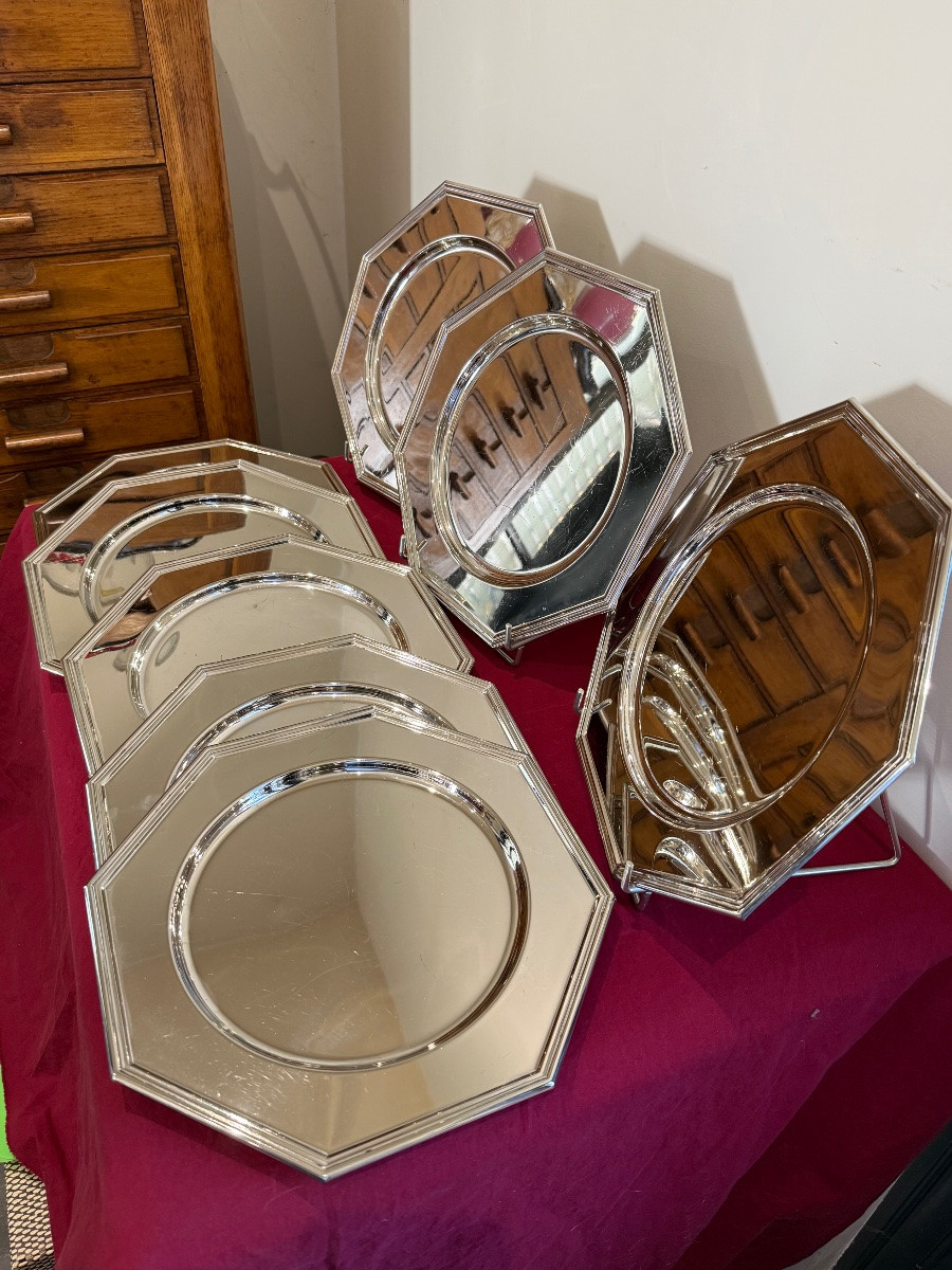 Série de 8 Assiettes de présentation octogonales -photo-2