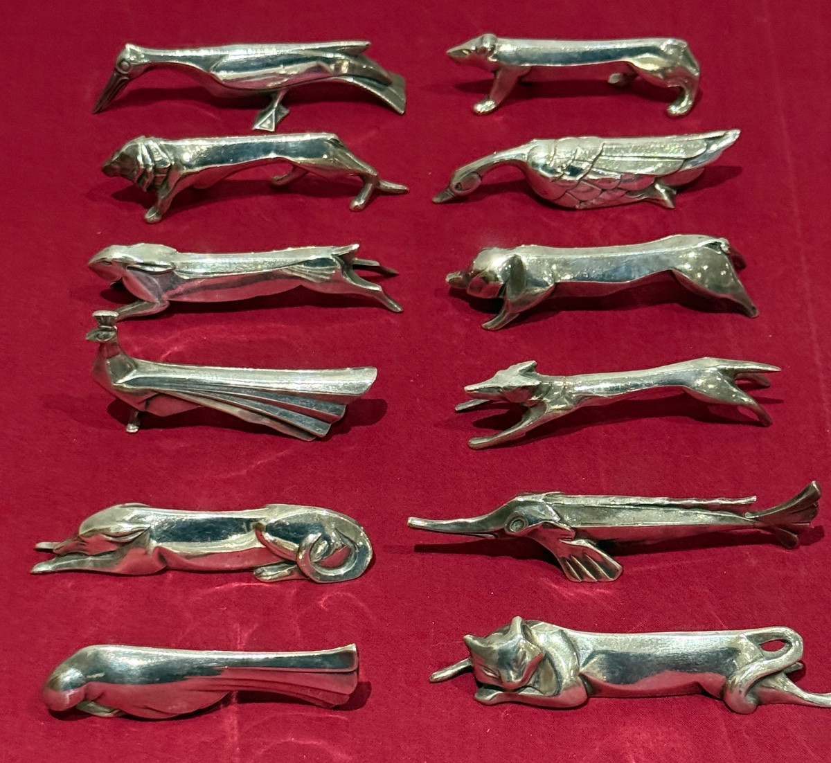 12 porte-couteaux animaliers Gallia -Sandoz- Christofle