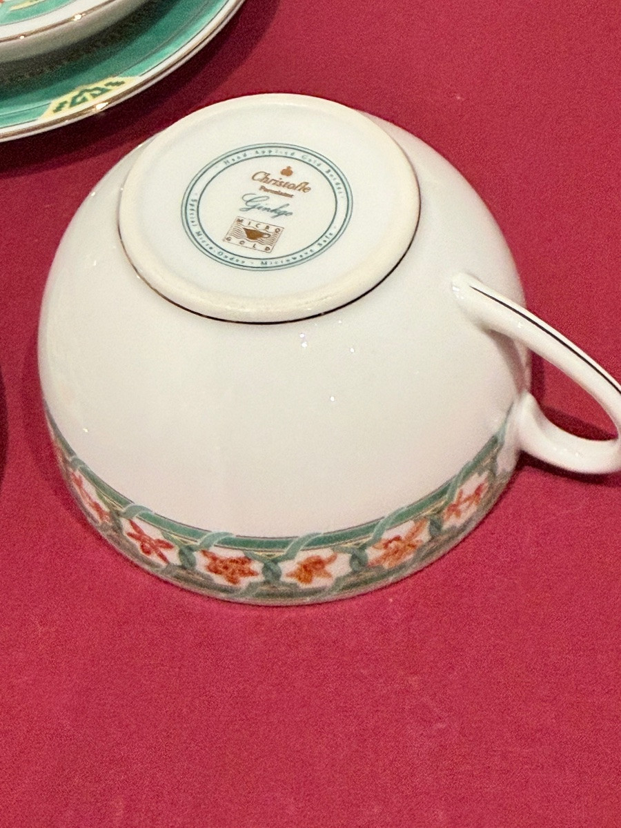 Christofle Déjeuner en porcelaine Océana Vert Ginkgo -photo-1