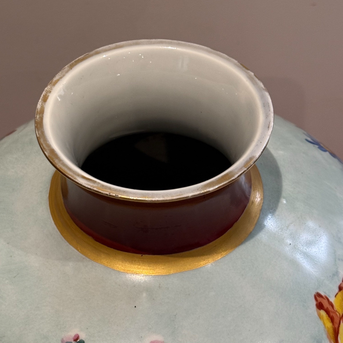 1900 Porcelain Vase With Hand-painted Decoration-photo-2